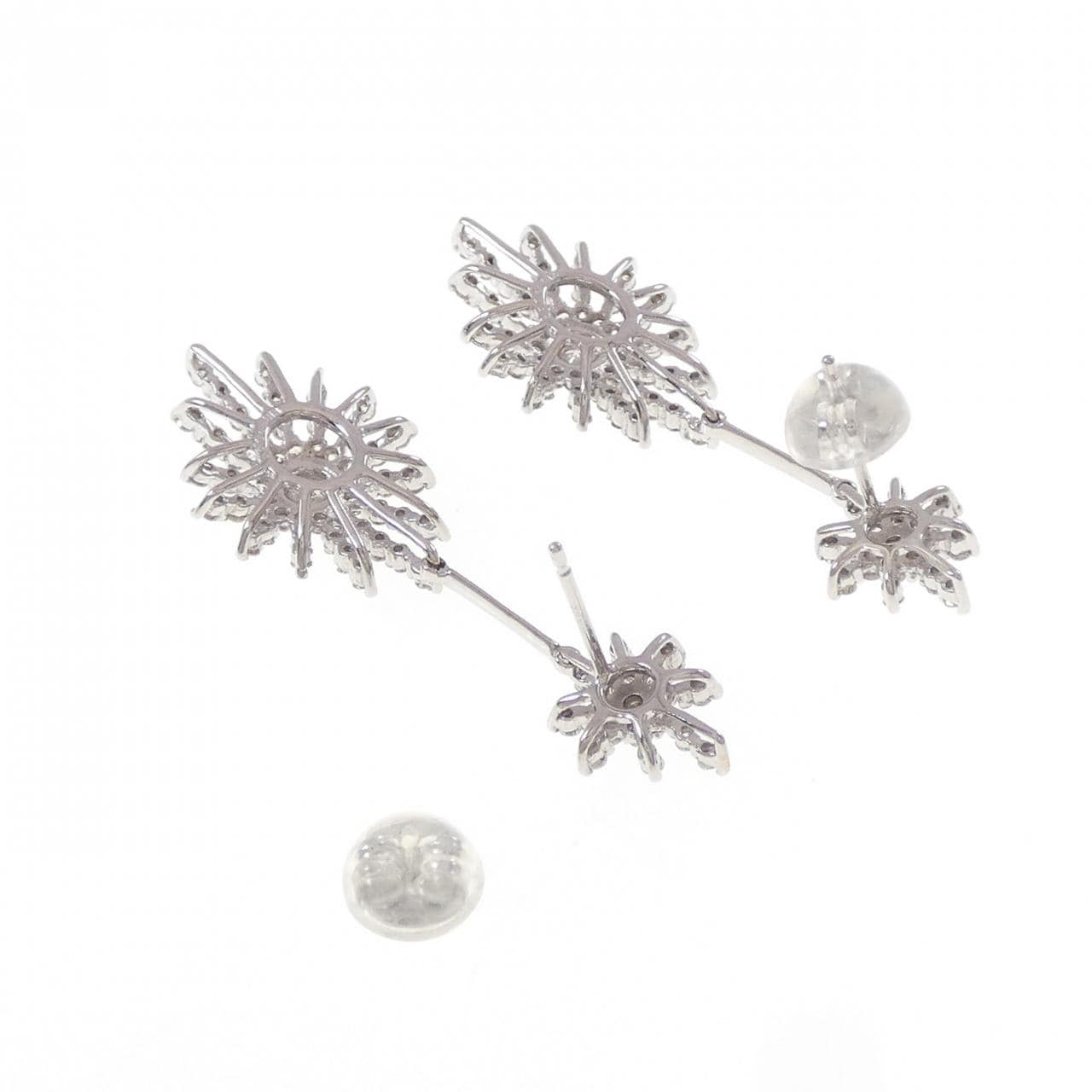 K18WG/K14WG ダイヤモンド ピアス 1.10CT
