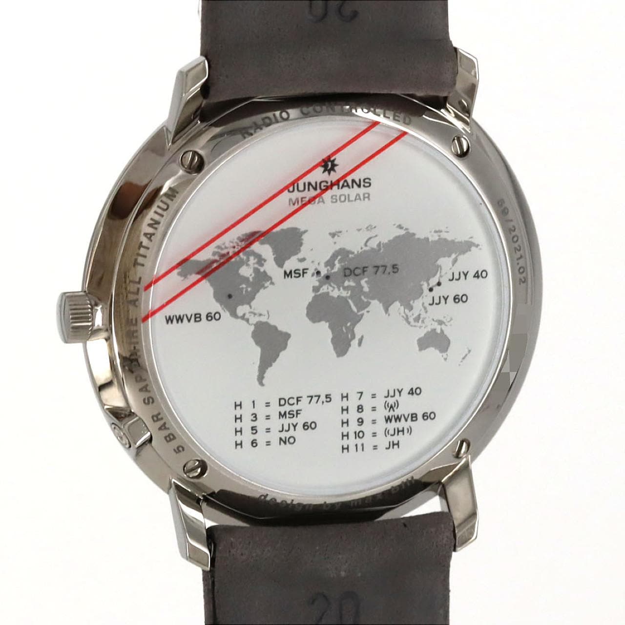 ユンハンス マックスビルメガソーラー 電波時計 TI 059/2021.02 TI ソーラークォーツ