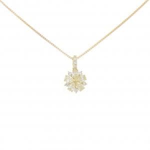 【新品】K18YG フラワー ダイヤモンド ネックレス 0.30CT