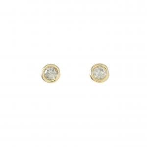 K18YG ソリティア ダイヤモンド ピアス 0.13CT