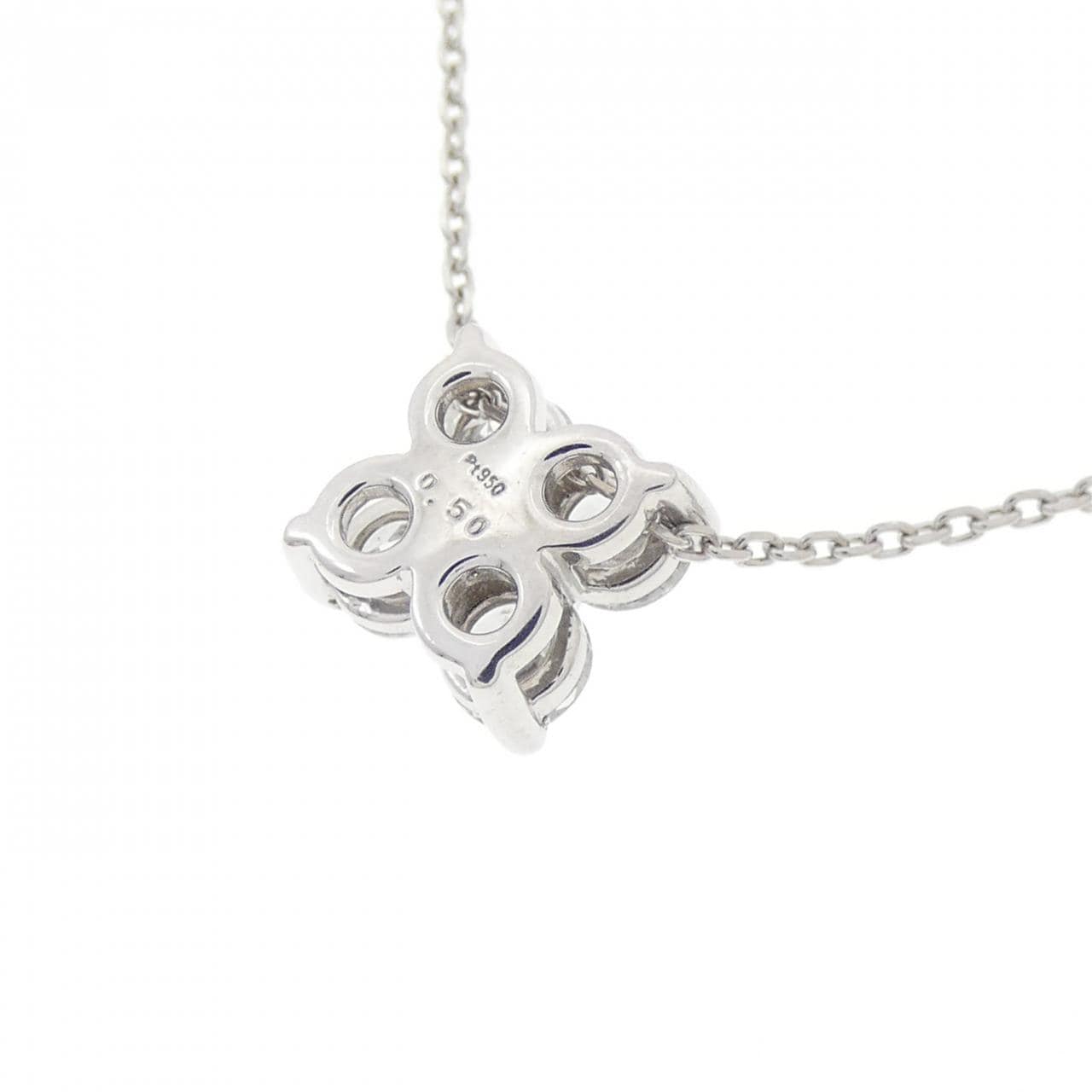 PT900/PT850 フラワー ダイヤモンド ネックレス 0.50CT