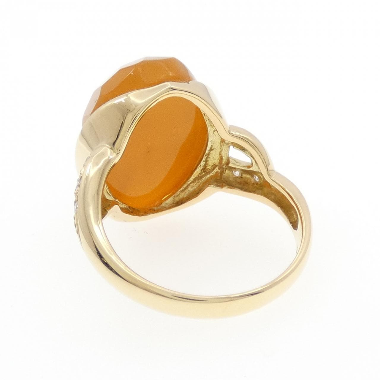 K18YG 琥珀 リング