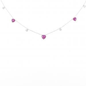 K18WG ハート ルビー ネックレス 1.22CT