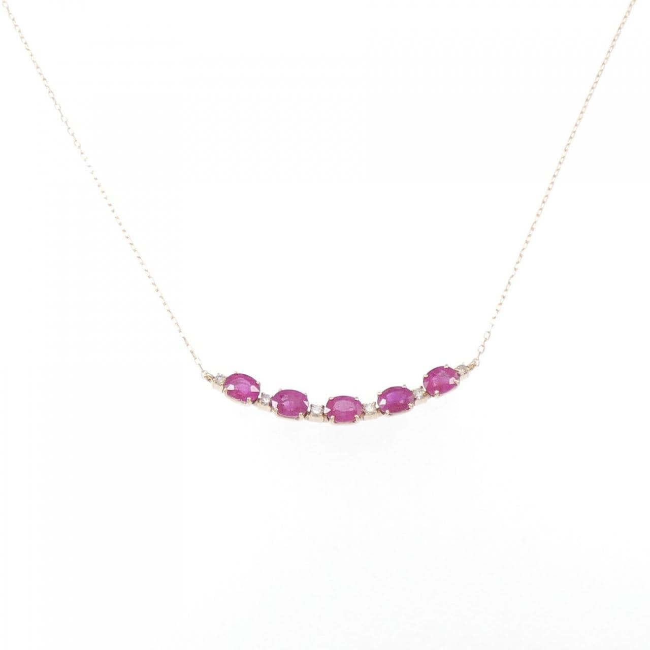 [BRAND NEW] K18PG Ruby Necklace 1.28CT