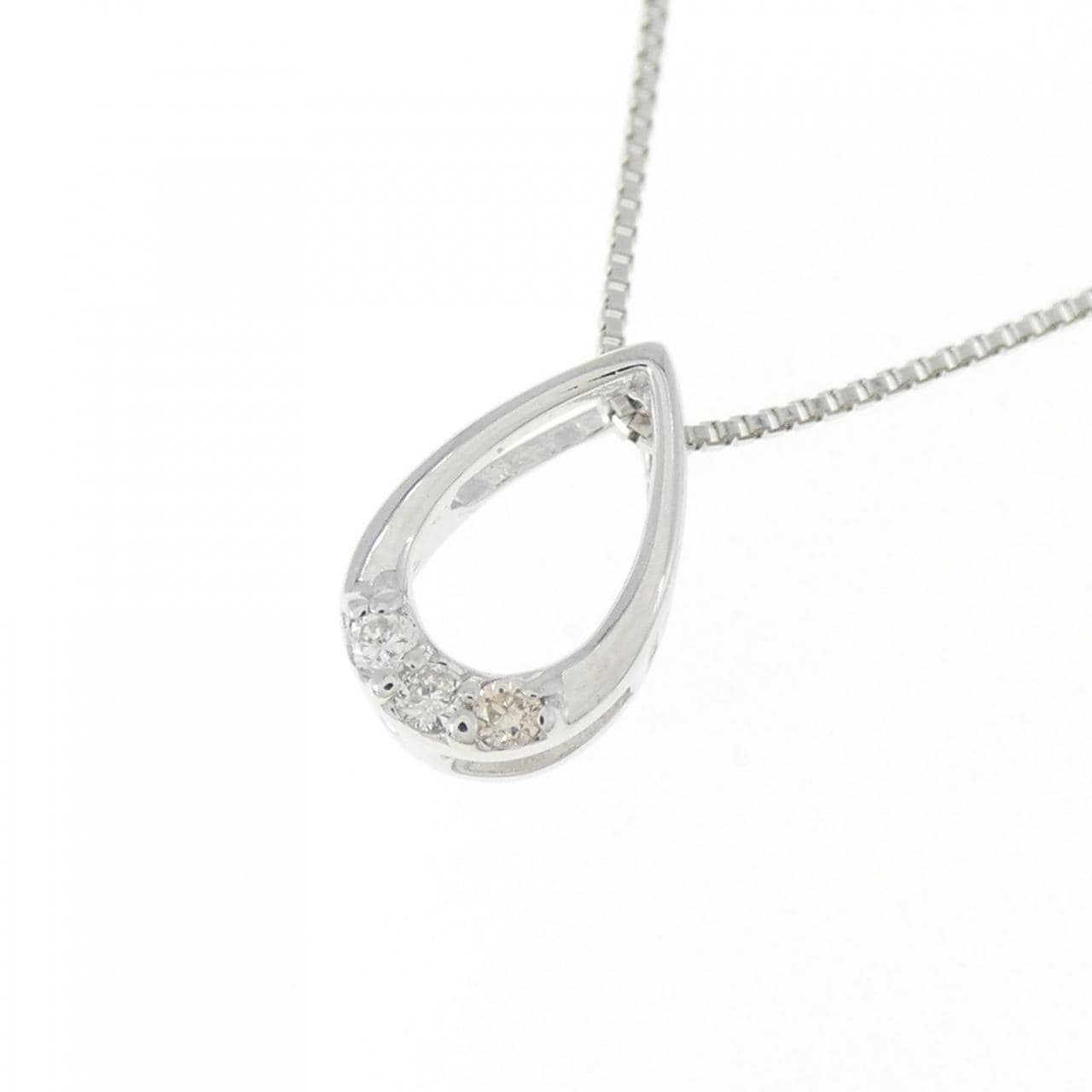 K18WG ダイヤモンド ネックレス 0.03CT