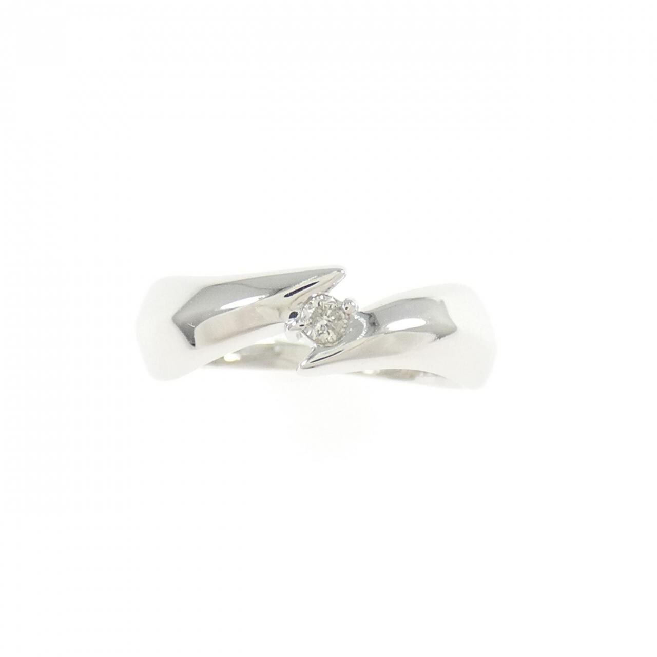 K18WG Diamond Pinky Ring 0.03CT