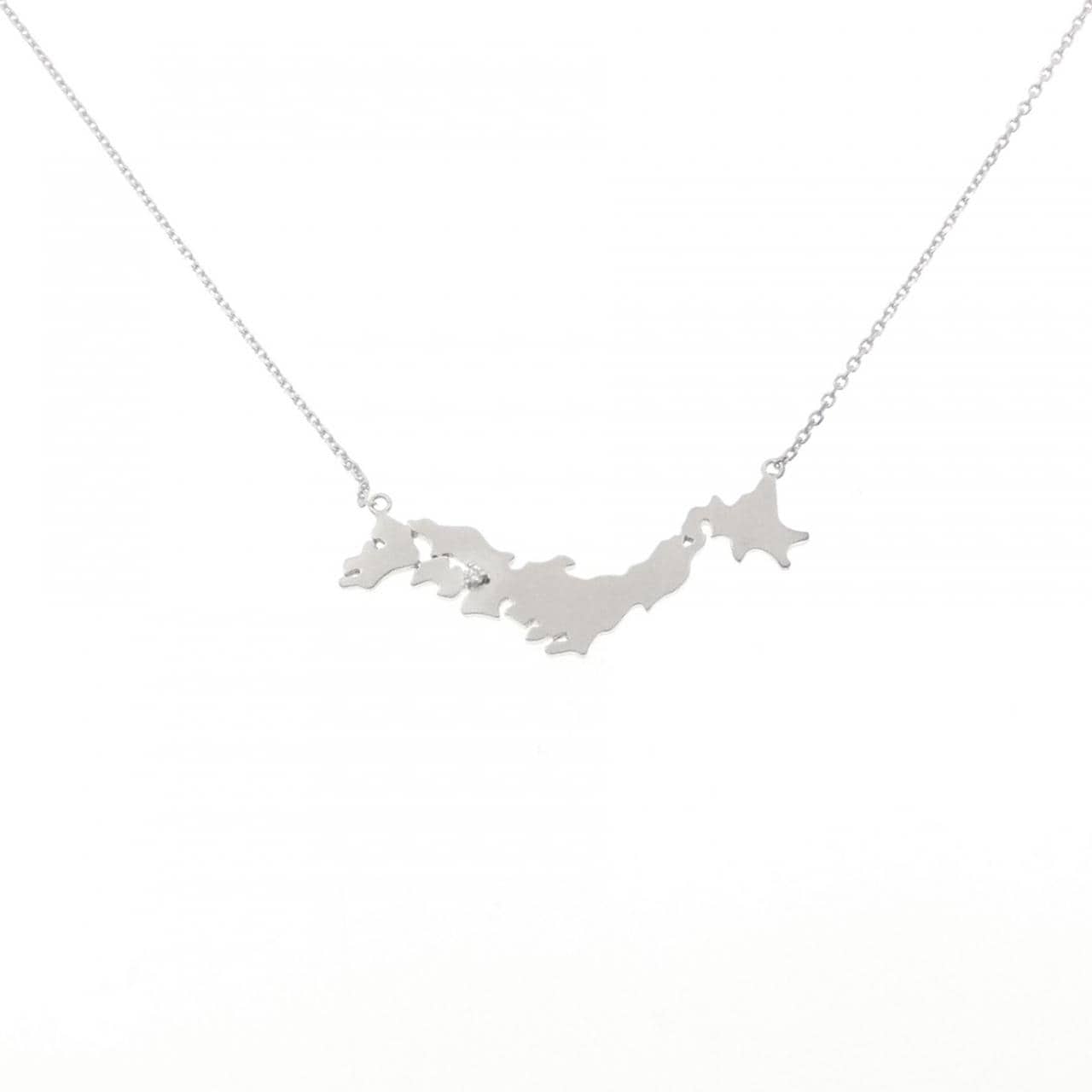 K18WG ダイヤモンド ネックレス 0.02CT