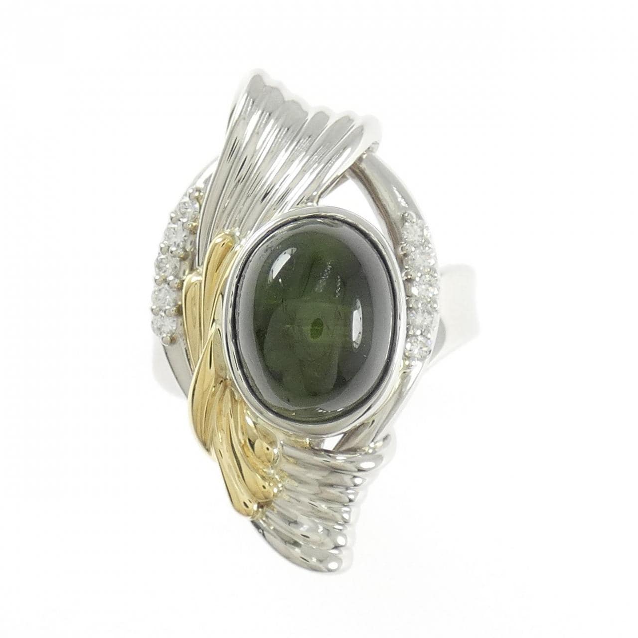 山本真理 トルマリンキャッツアイ リング 5.41CT