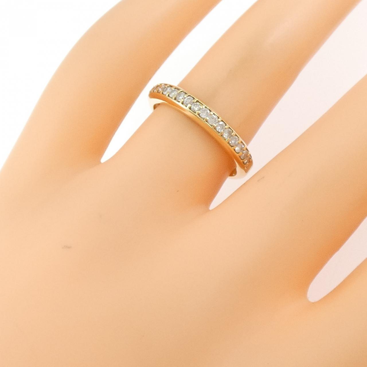 K18YG ハーフエタニティ ダイヤモンド リング 0.30CT