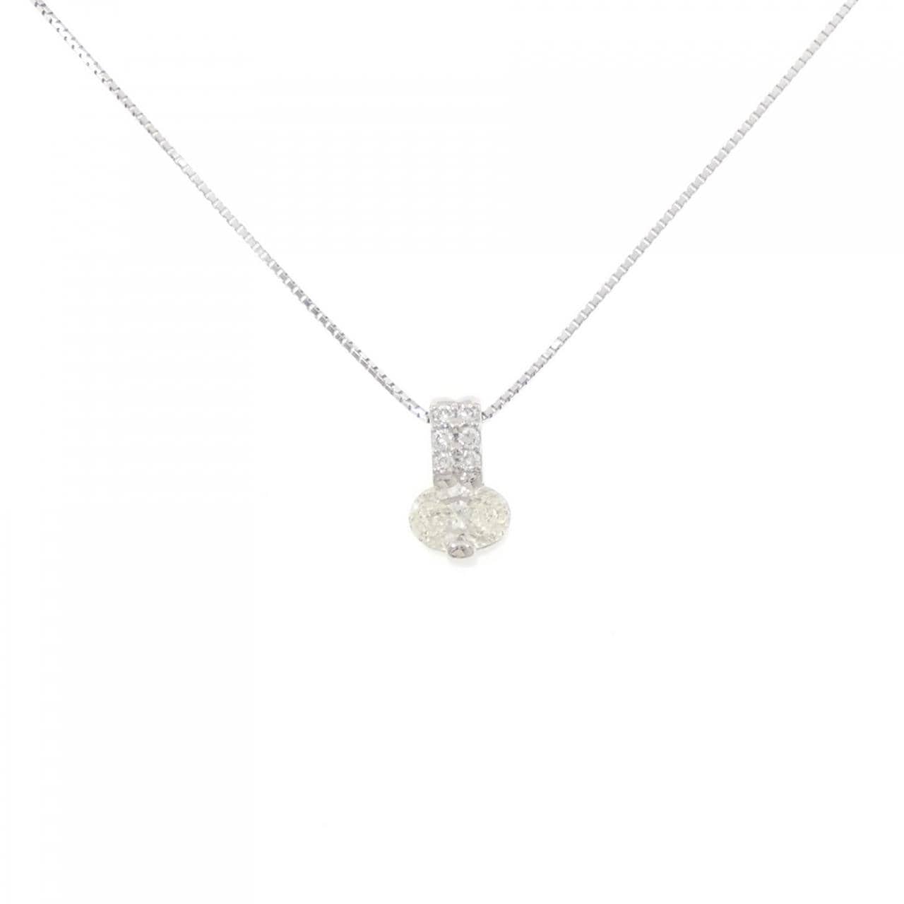 PT900/K18WG ダイヤモンド ネックレス 0.624CT