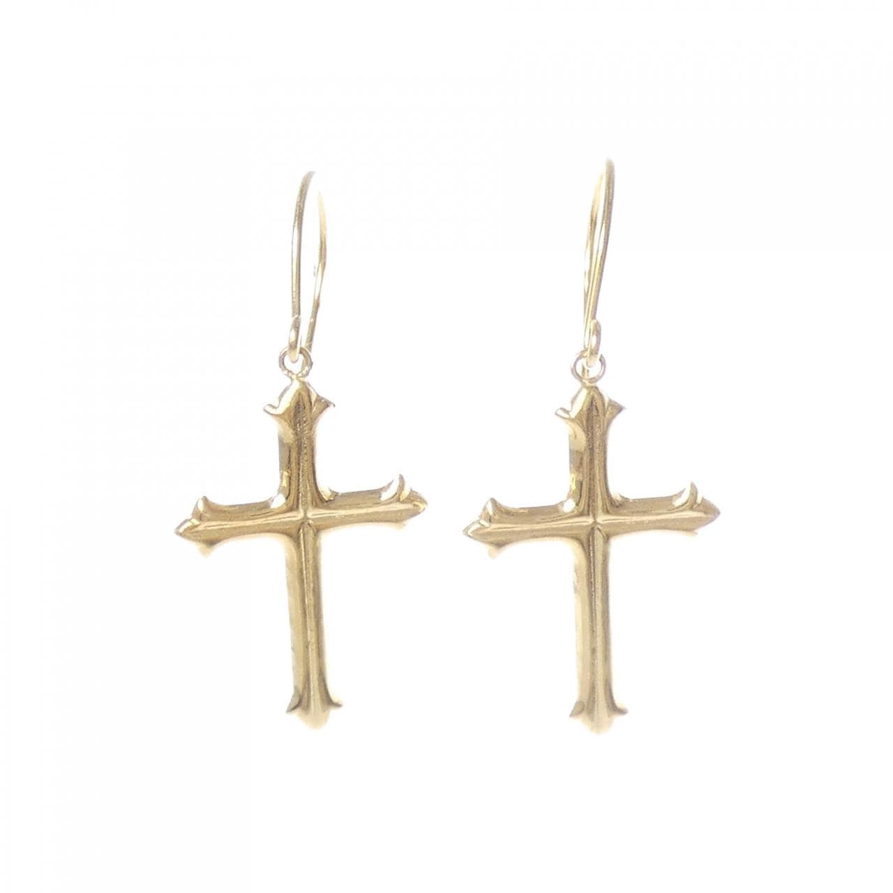 【新品】K18YG クロス ピアス