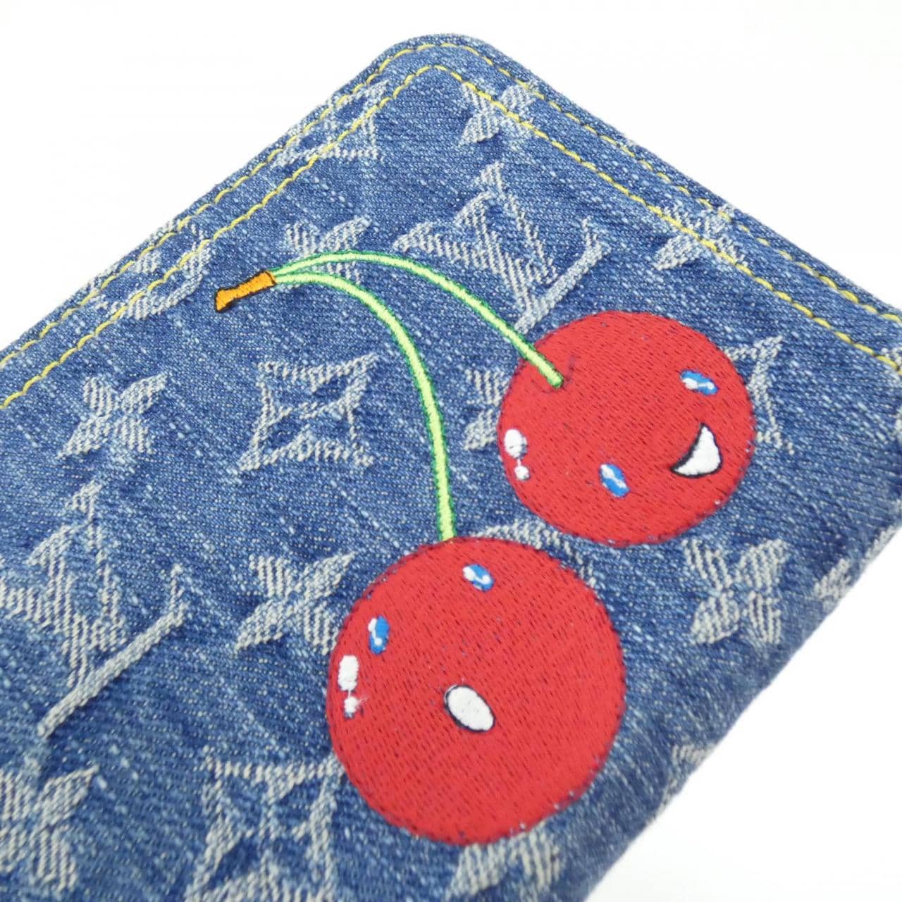 ルイヴィトン モノグラム チェリー デニム(LV x TM) ジッピー ウォレット M23161 財布