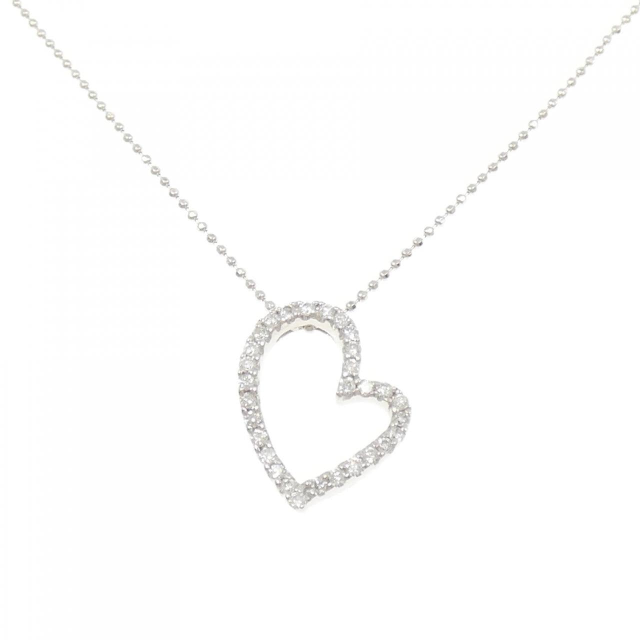 K18WG ハート ダイヤモンド ネックレス 0.29CT