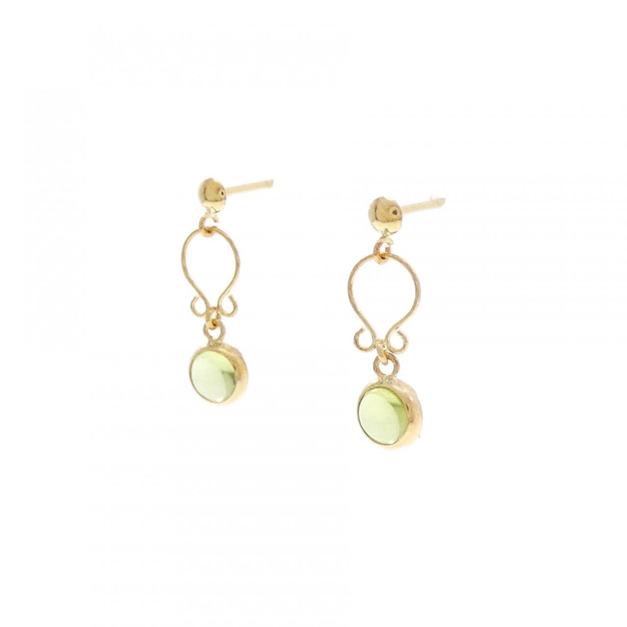 K18YG ペリドット ピアス