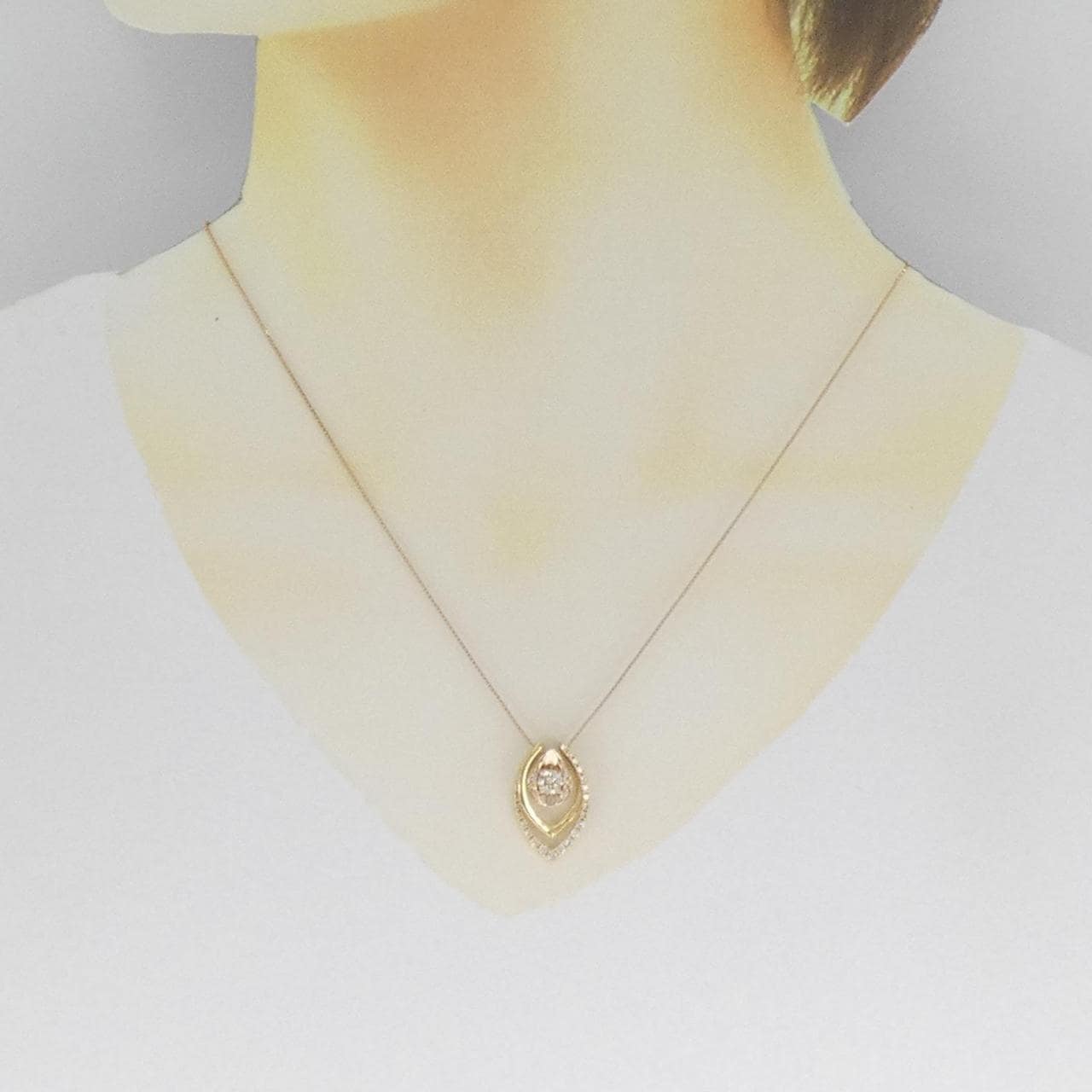 K18YG/K18PG ダイヤモンド ネックレス 0.36CT