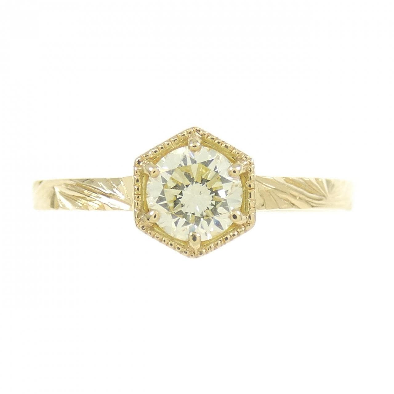 K18YG ダイヤモンド リング 0.373CT