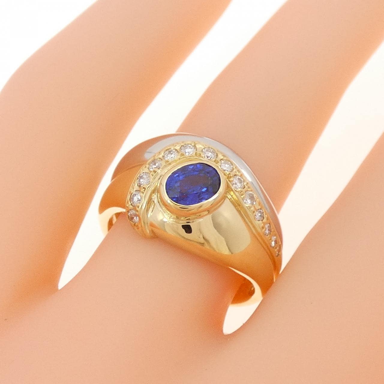 K18YG/PT900 Sapphire Ring 0.59CT