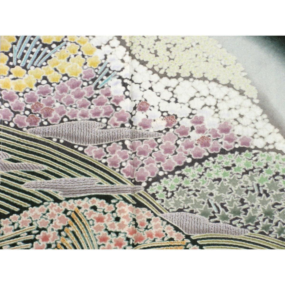 【未使用品】訪問着　銀通し絞り加工　ボカシ染