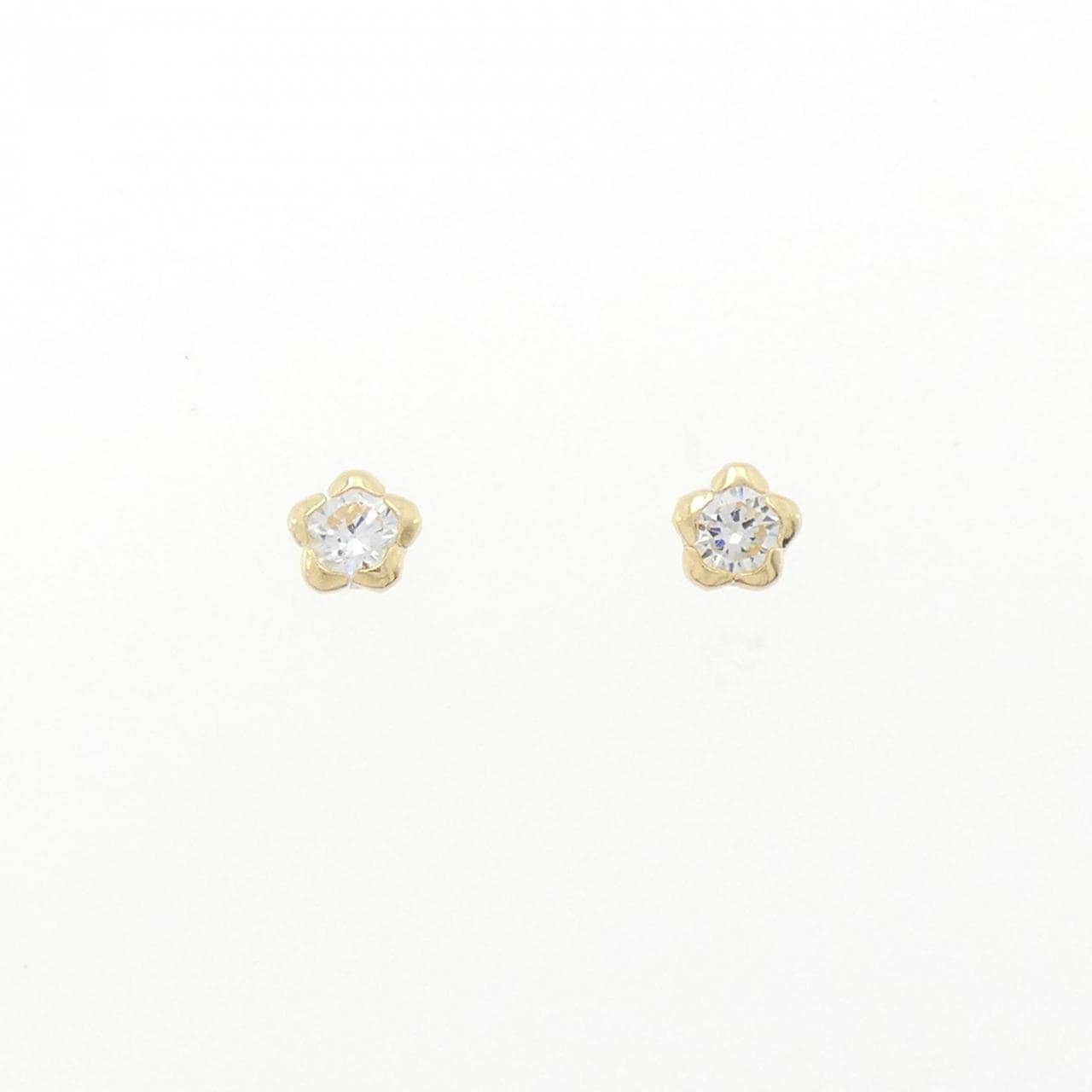 [新品] K18YG 花朵方形耳环