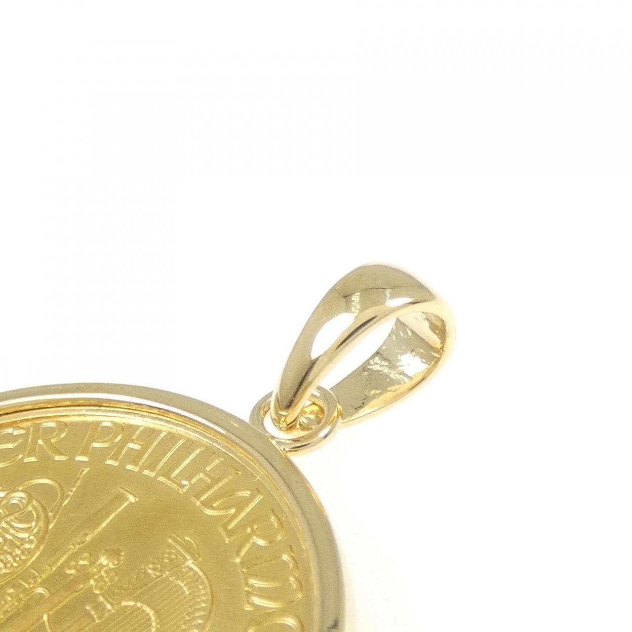 K18YG (框) 硬币吊坠