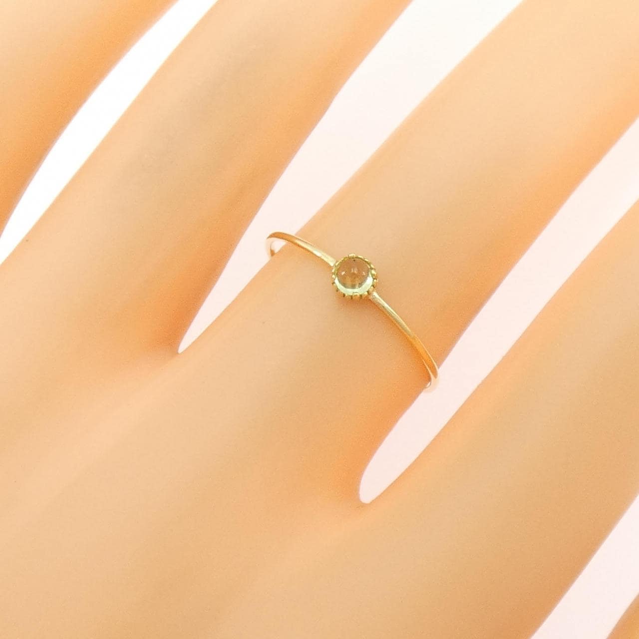 K18YG ペリドット リング