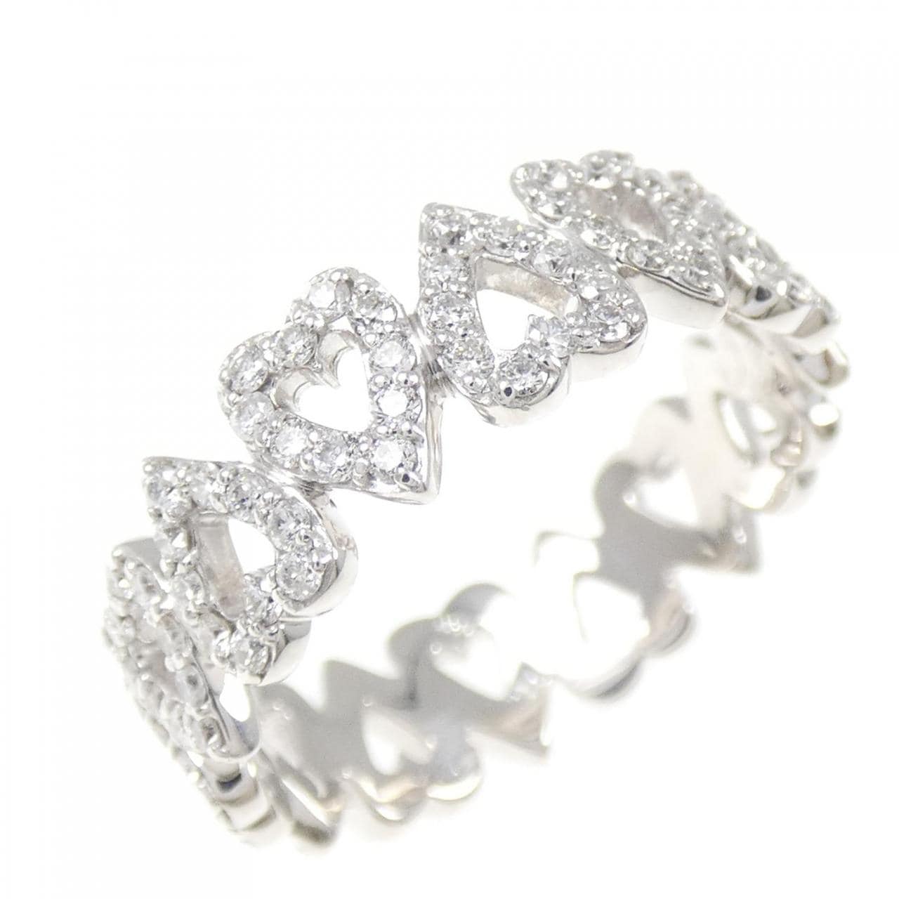 K18WG ハート ダイヤモンド リング 1.00CT