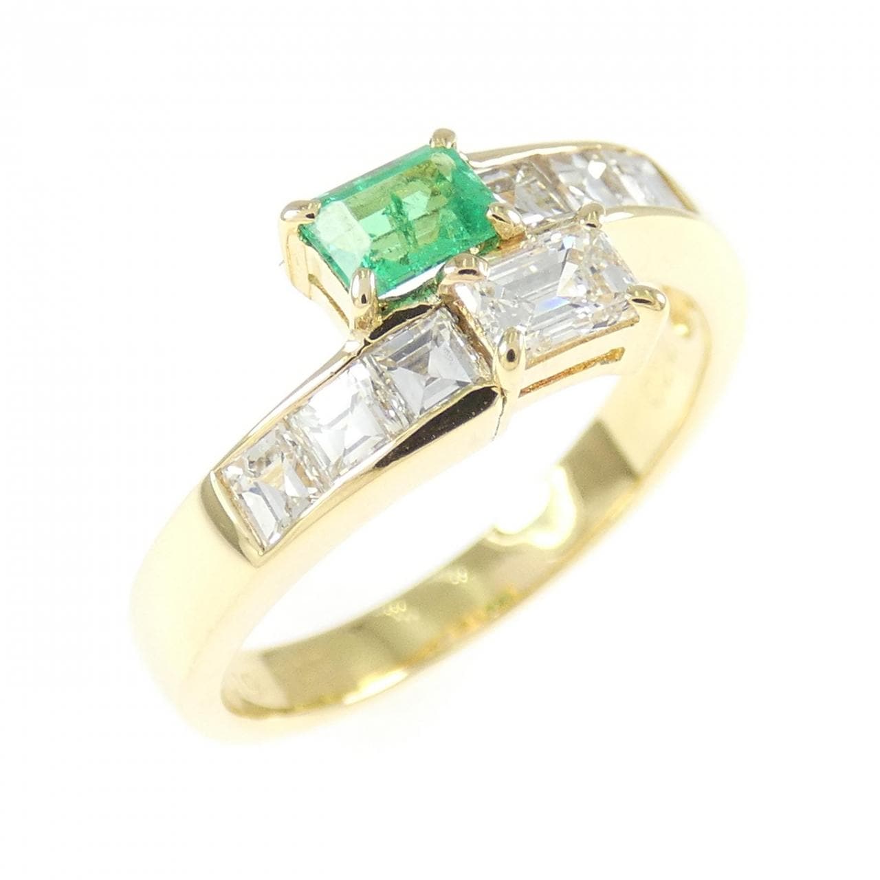 K18YG エメラルド リング 0.22CT