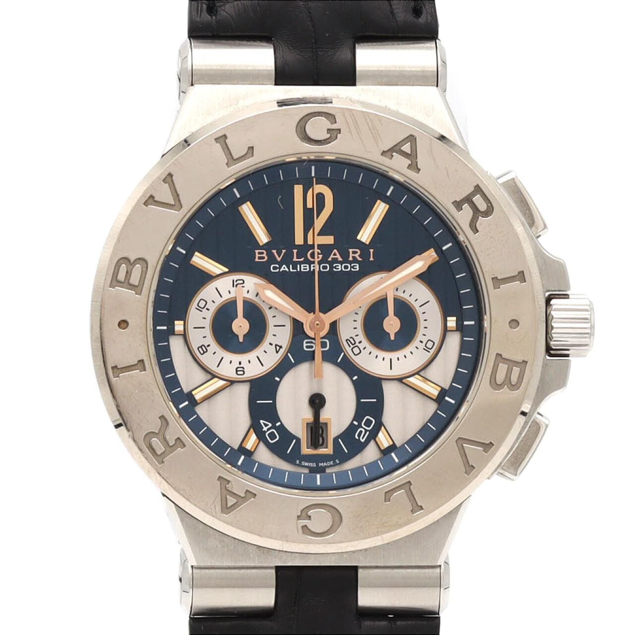 【ノーメンテナンス還元価格】ブルガリ ディアゴノ･カリブロ303 WGコンビ DG42SWGCH/DG42C3SWGLDCH SSxWG 自動巻