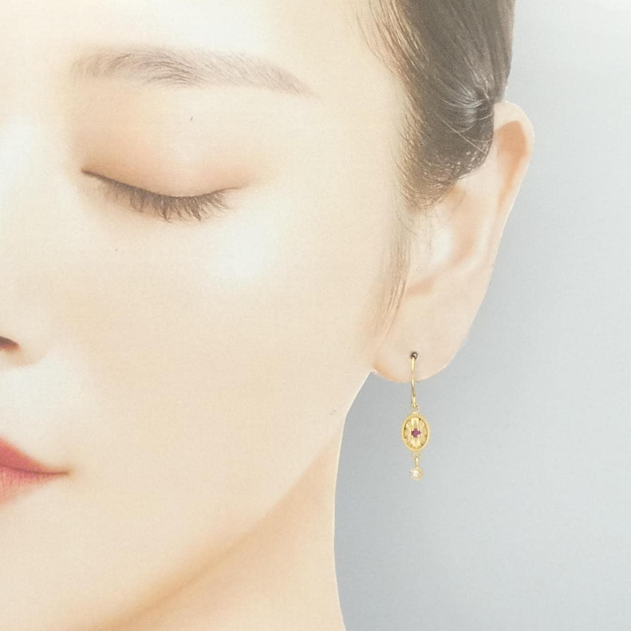 アガット ルビー ピアス