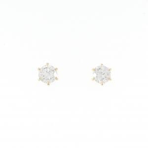 [Remake] K18YG/ST Diamond Earrings 0.412CT 0.435CT H VS1-2 VG-GOOD