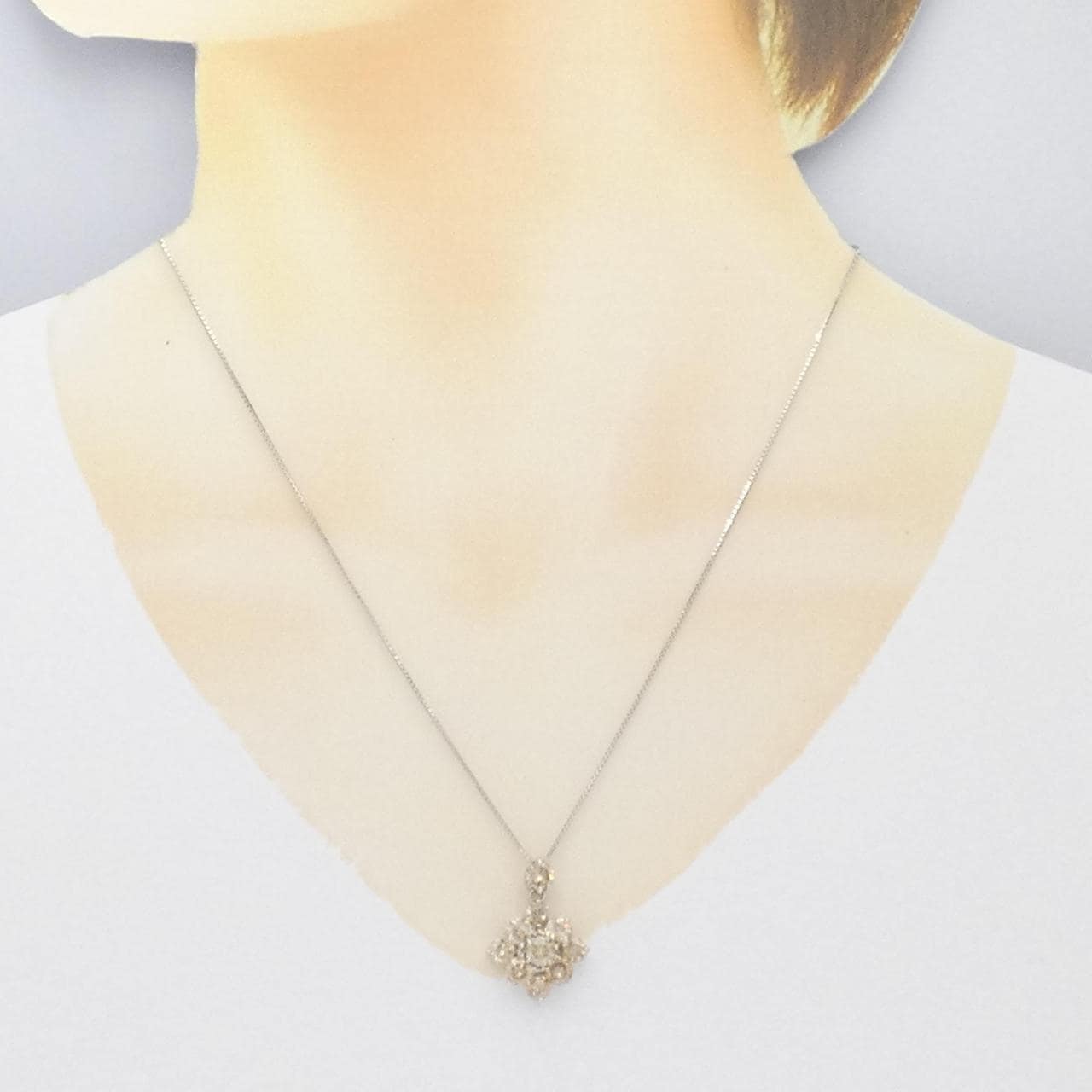 K18WG ダイヤモンド ネックレス 3.44CT