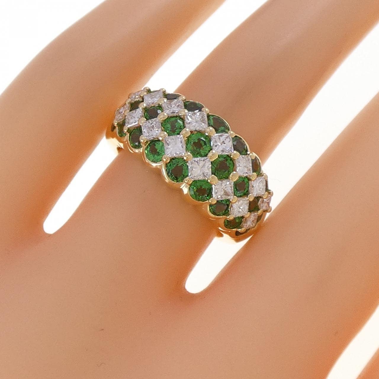 K18YG グリーンガーネット リング 2.17CT
