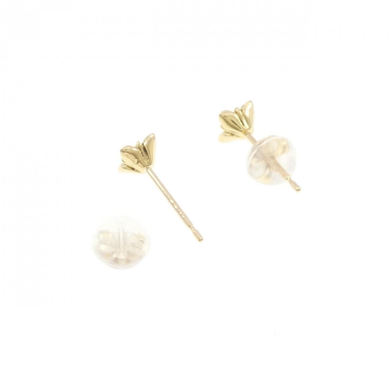 K18YG フラワー エメラルド ピアス