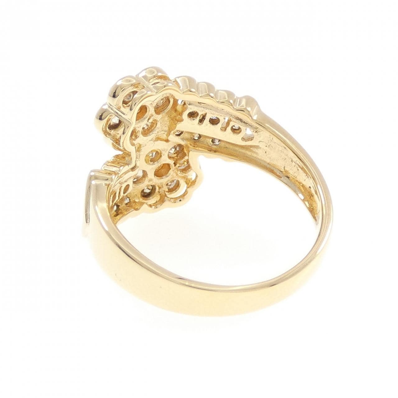 K18YG フラワー ダイヤモンド リング 1.00CT