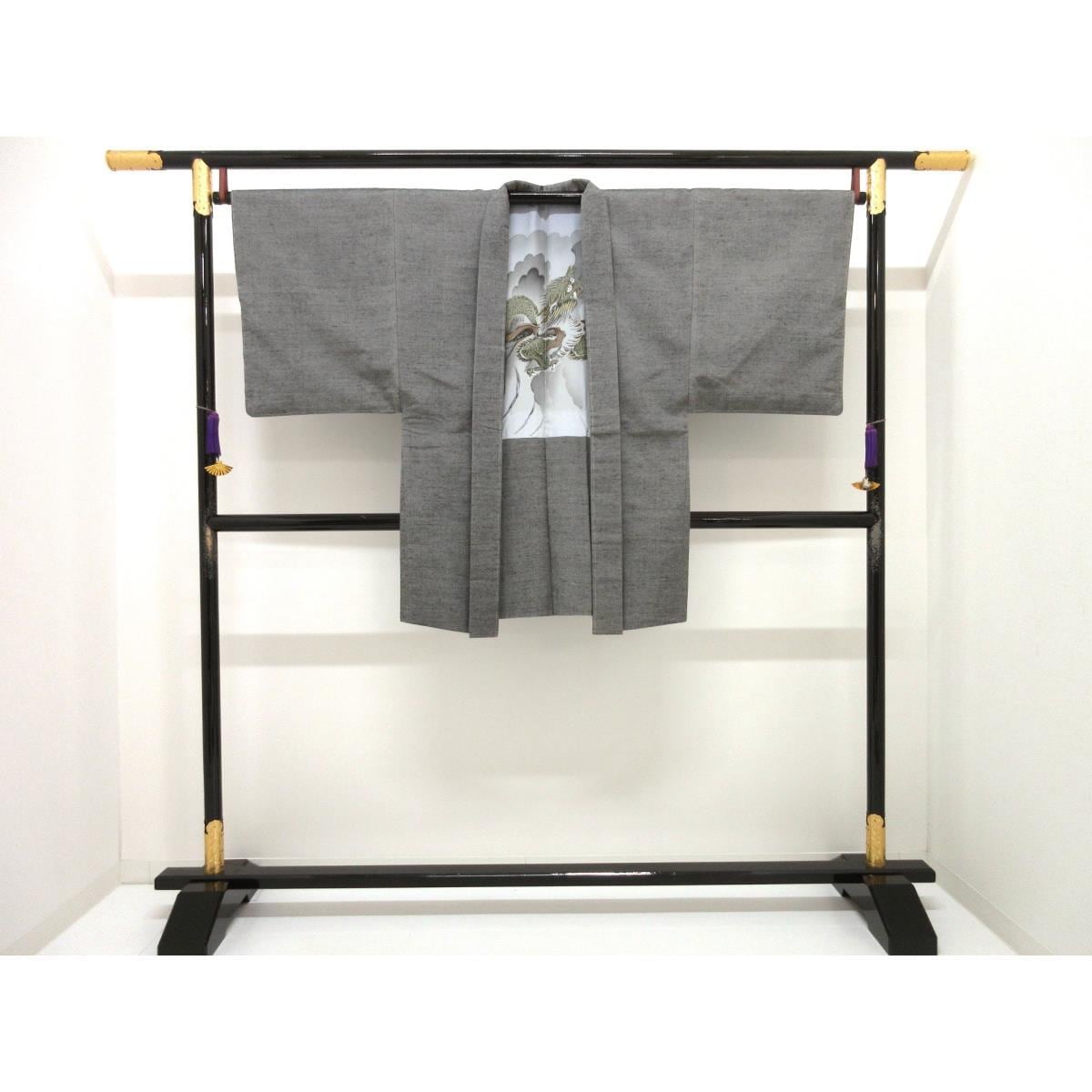 【未使用品】男物　紬織　きもの・羽織　２点セット