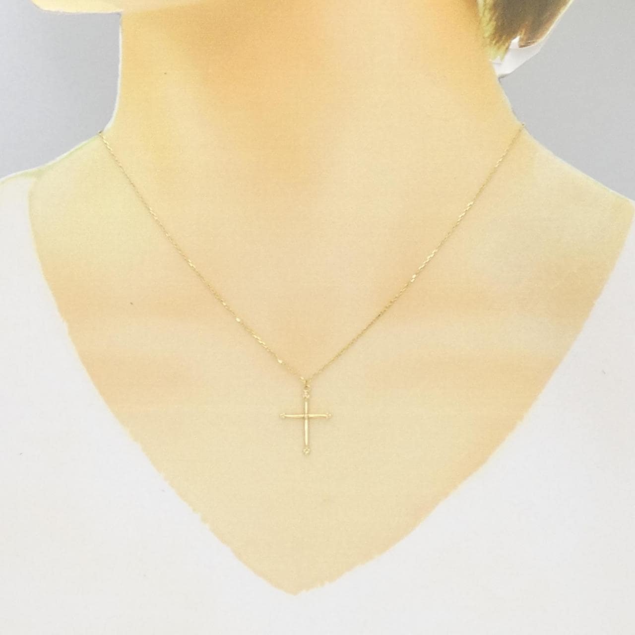 K18YG cross necklace