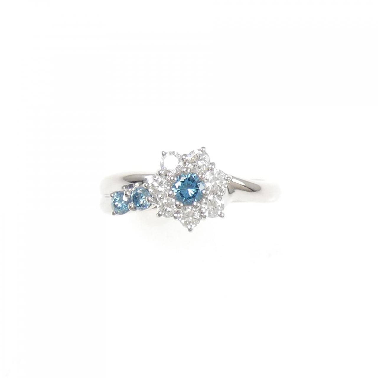 PT900 フラワー ダイヤモンド リング 0.22CT