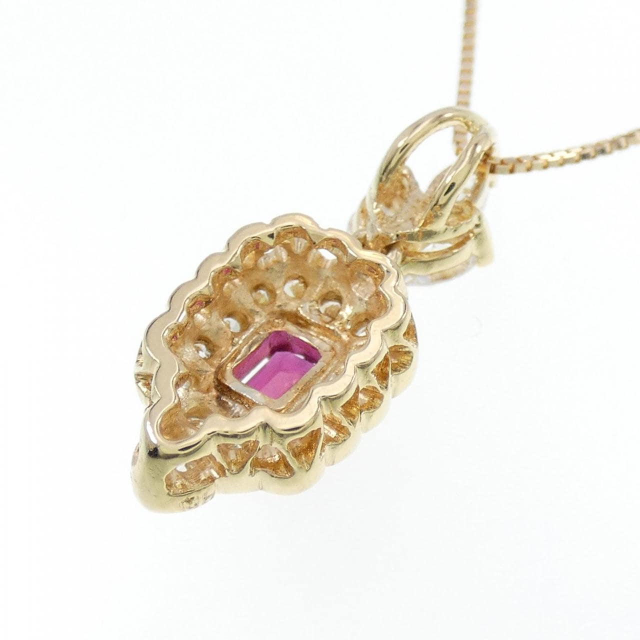 750YG/K18YG ruby necklace