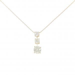 K18YG スリーストーン ダイヤモンド ネックレス 1.58CT