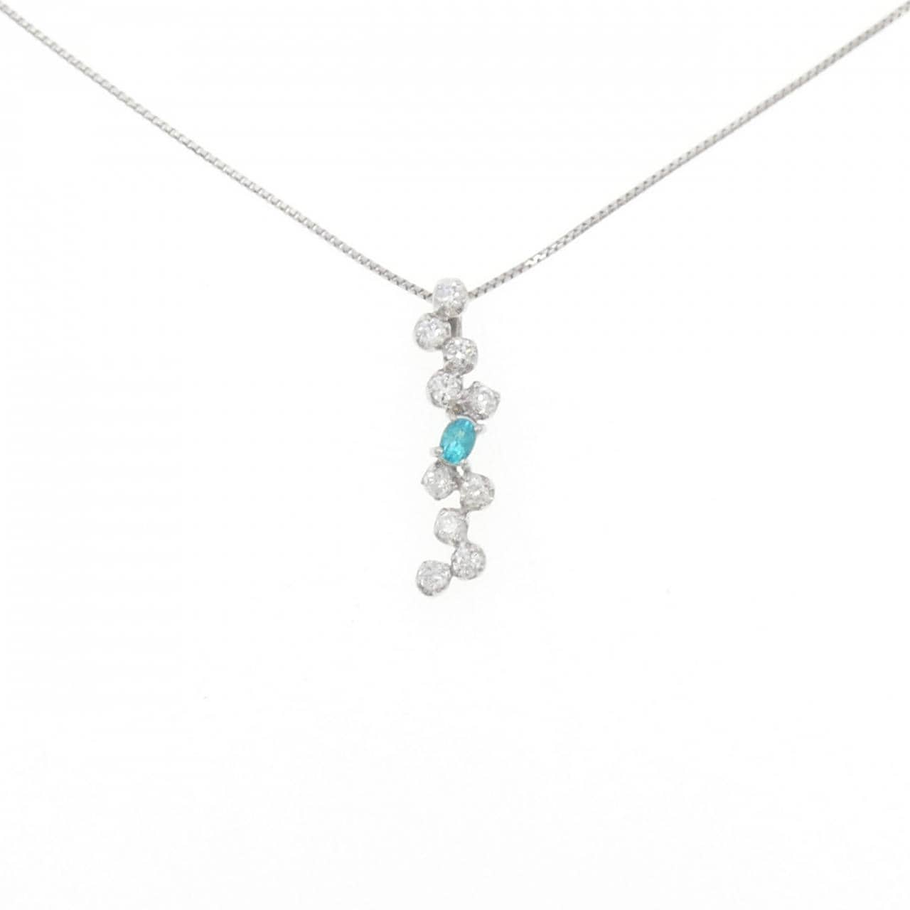 PT900/PT850 パライバトルマリン ネックレス 0.06CT