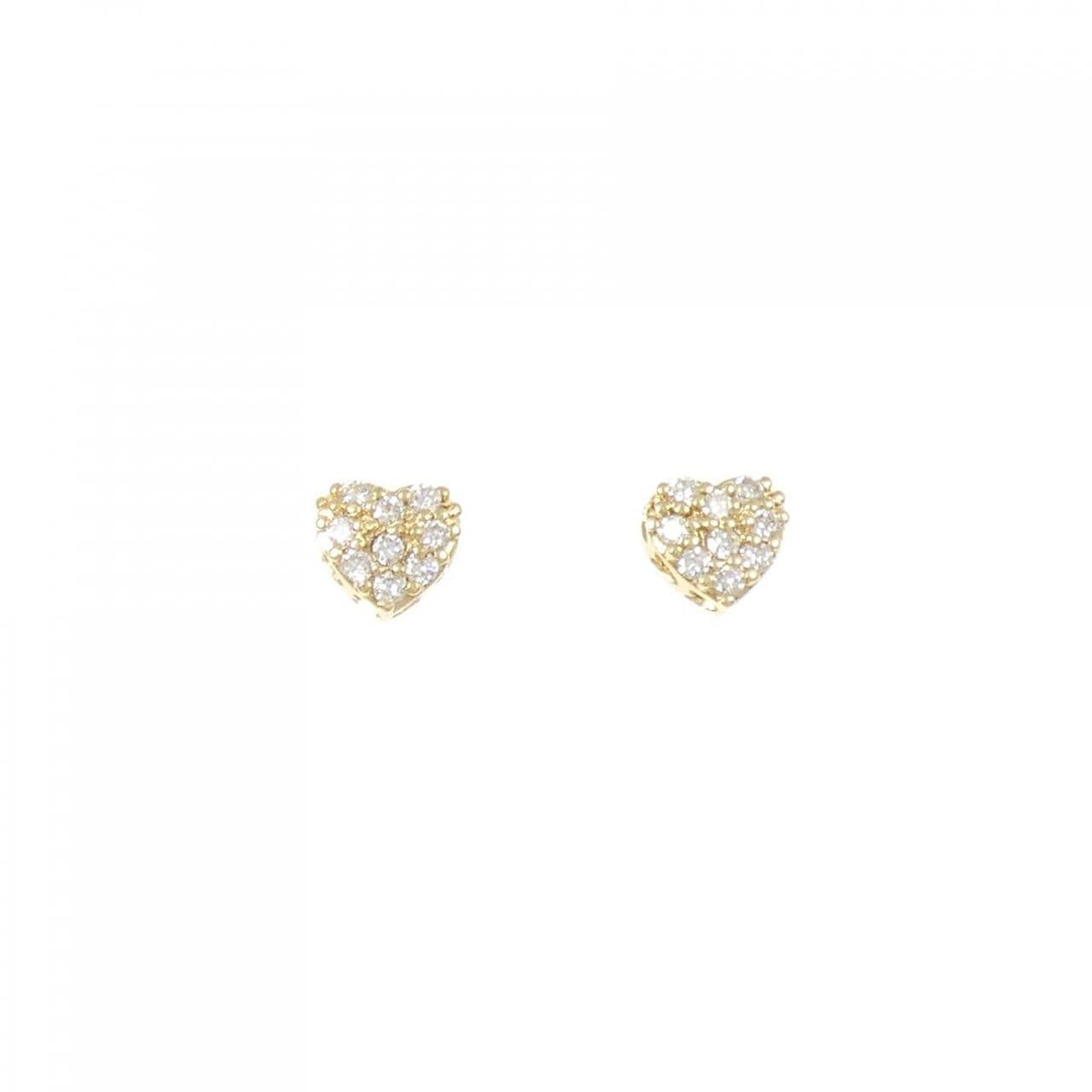 K18YG ハート ダイヤモンド ピアス 0.25CT