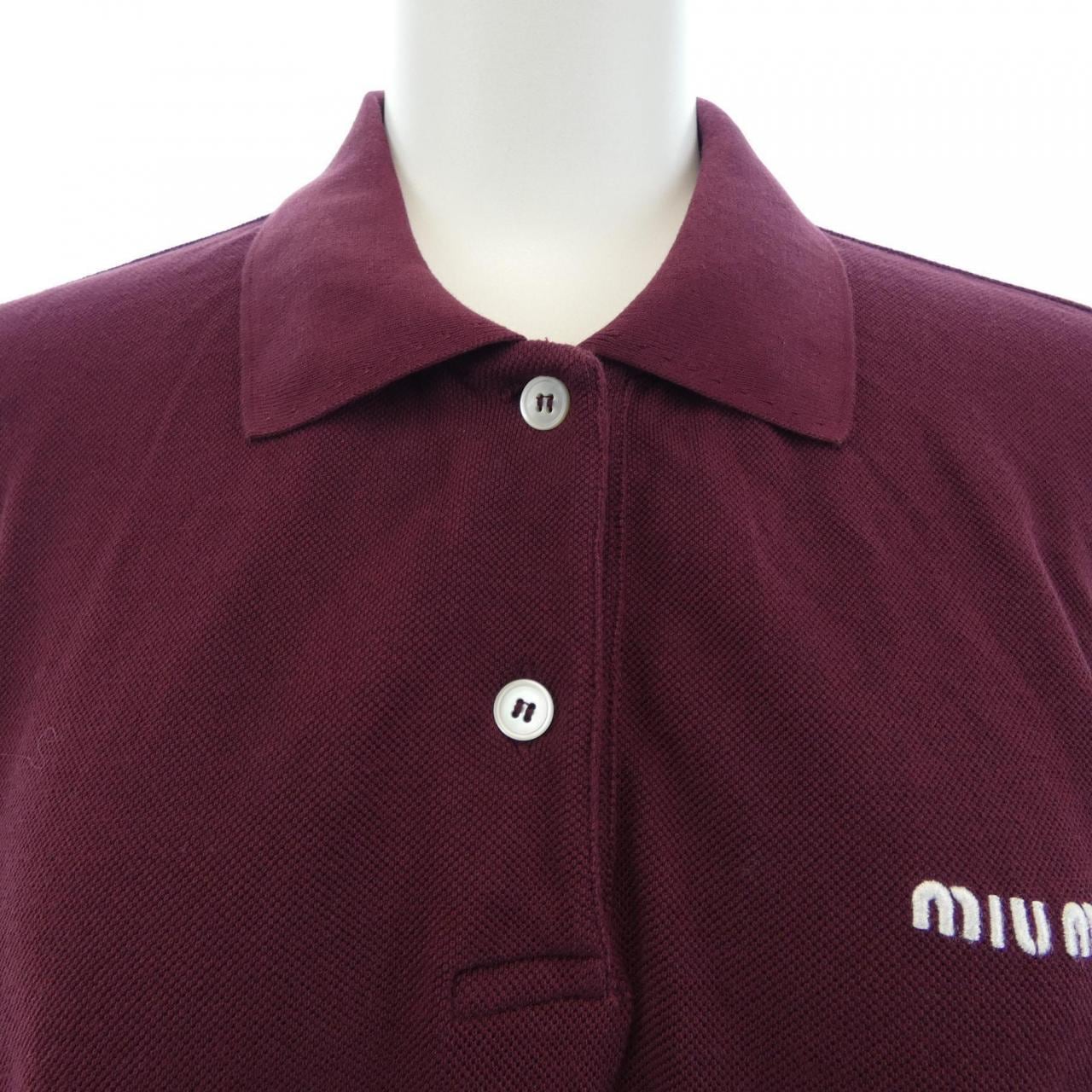 ミュウミュウ MIU MIU コットンピケ MIU MIU ロゴ MJL019 SOOO 14RW ポロシャツ