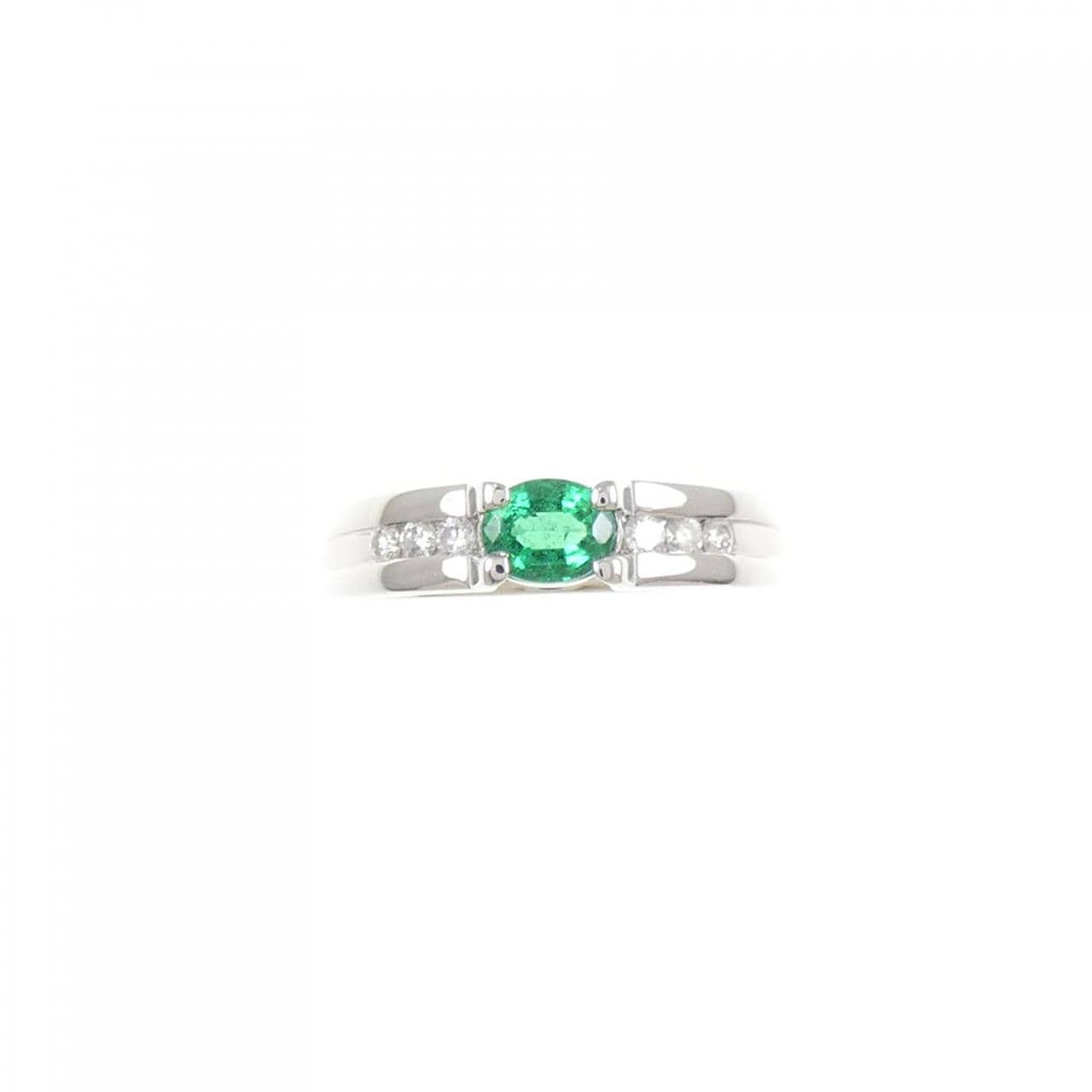 PT950 エメラルド リング 0.40CT