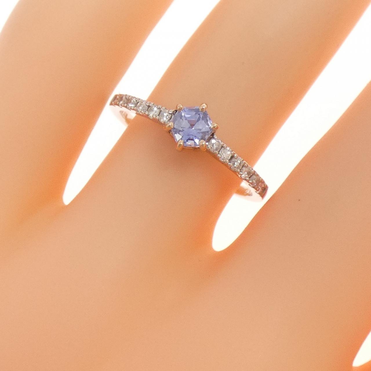 PT950/K18PG サファイヤ リング 0.338CT