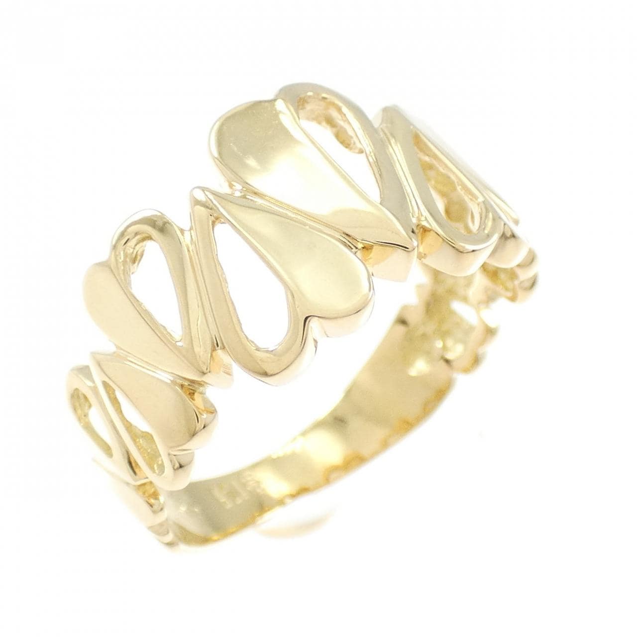 K18YG ハート リング