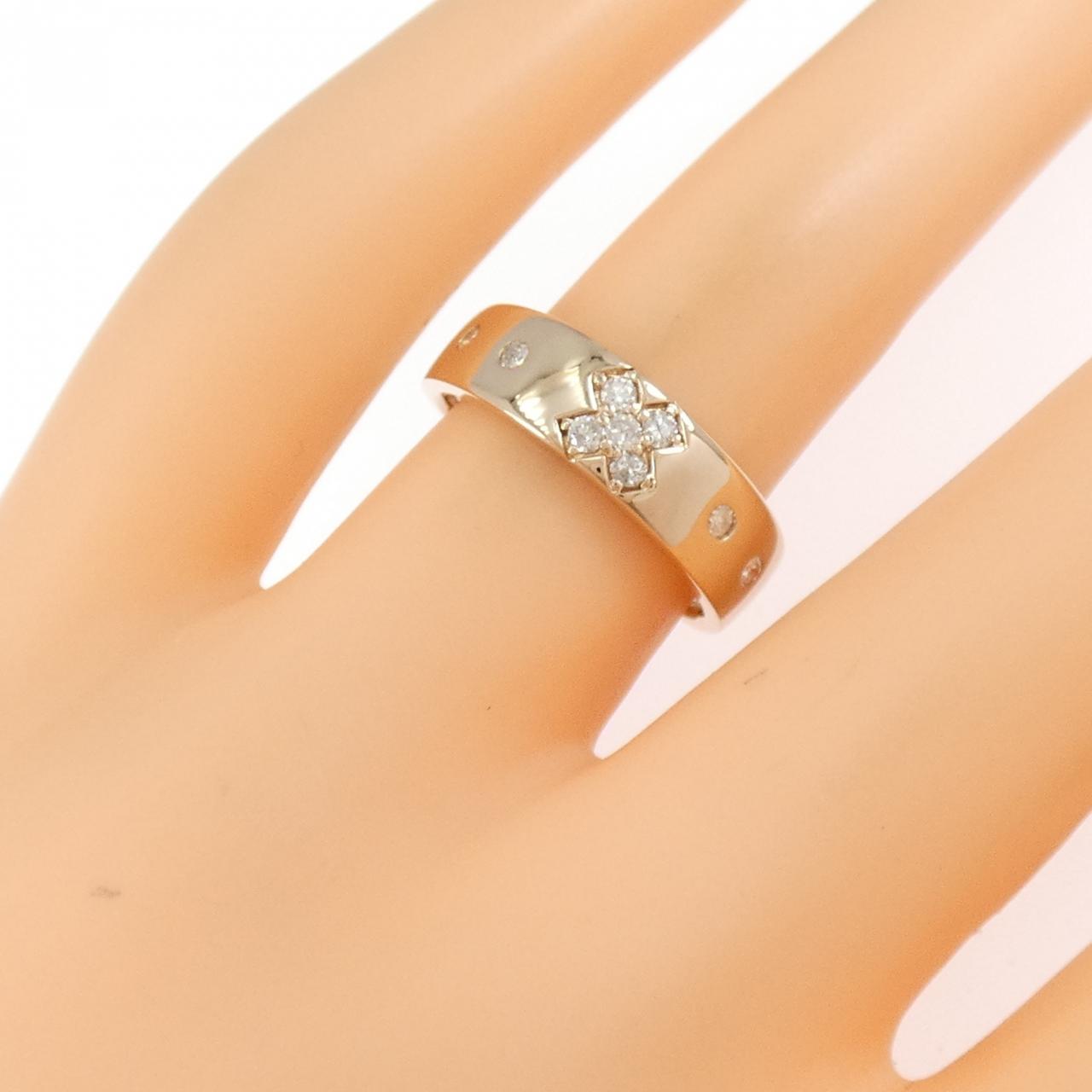 K18PG クロス ダイヤモンド リング 0.20CT