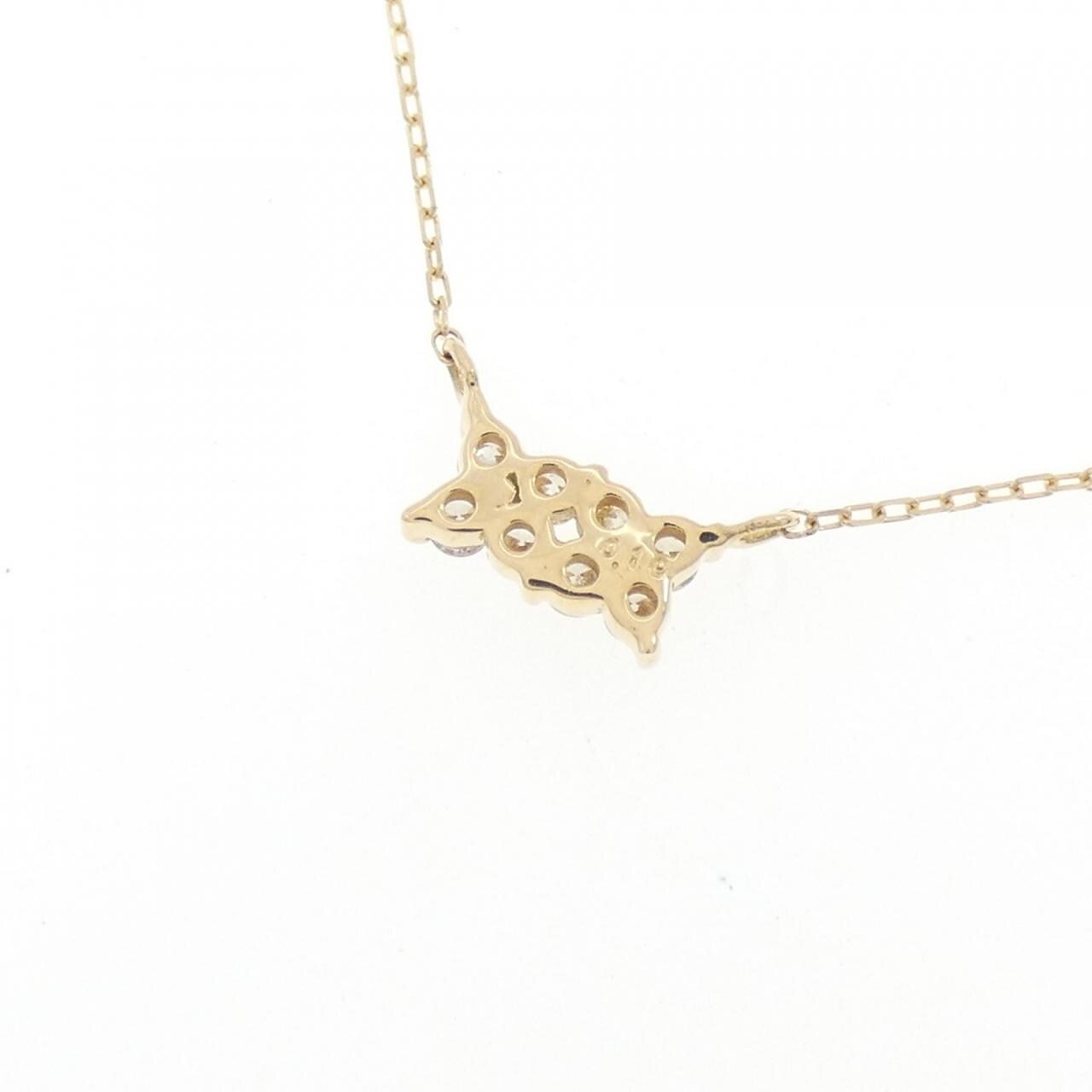 【新品】K18YG フラワー ダイヤモンド ネックレス 0.10CT