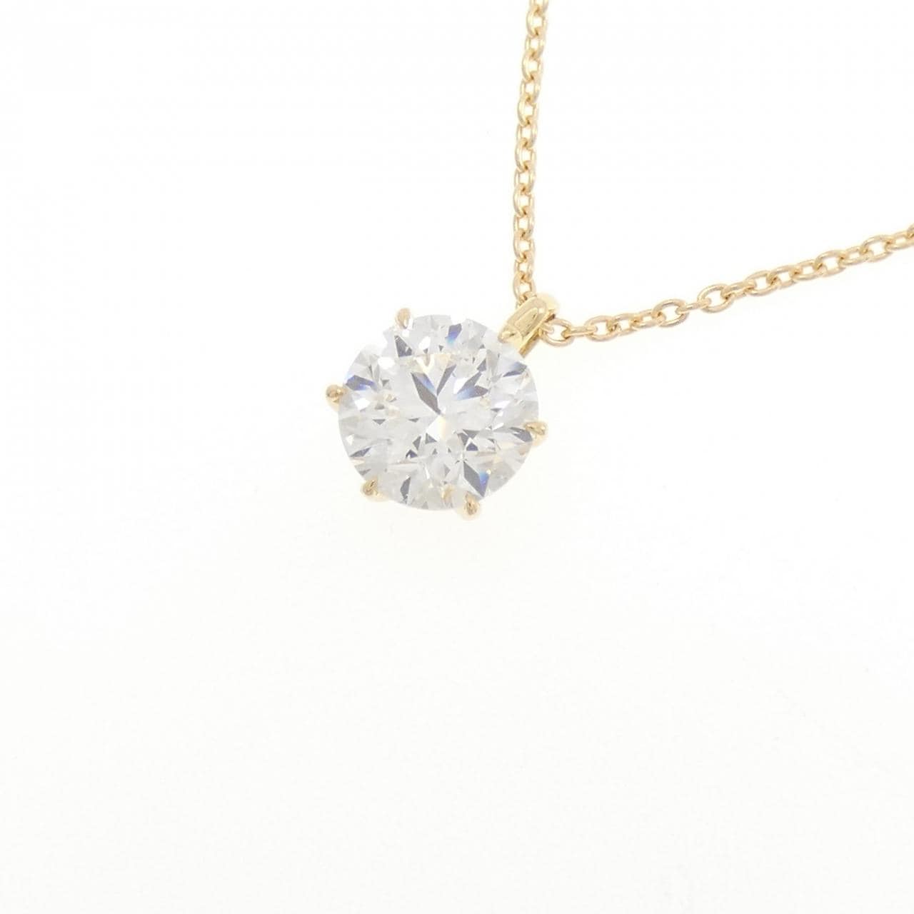 【リメイク】K18YG ダイヤモンド ネックレス 1.002CT F SI1 3EXT H&C