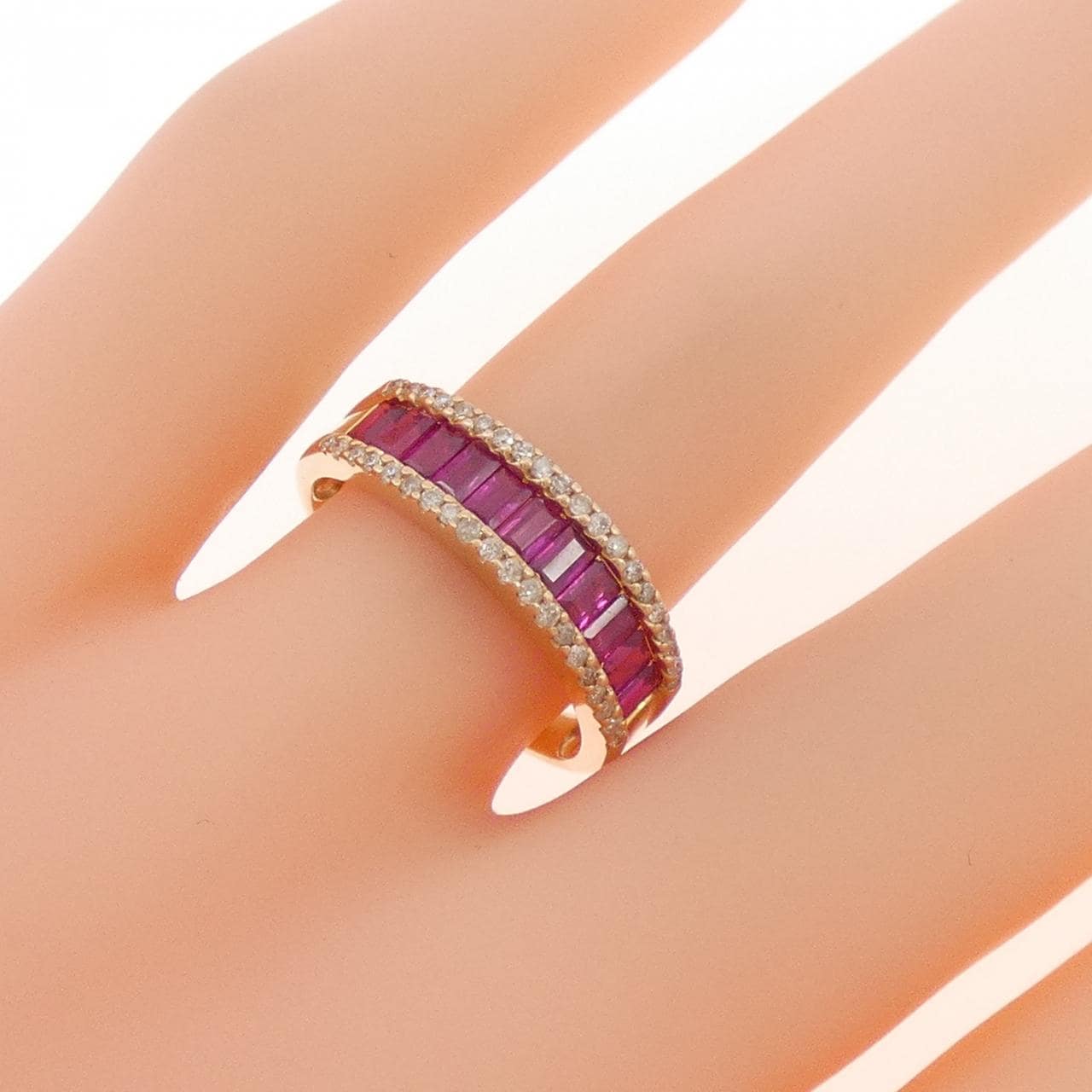 K18PG ルビー リング 1.00CT