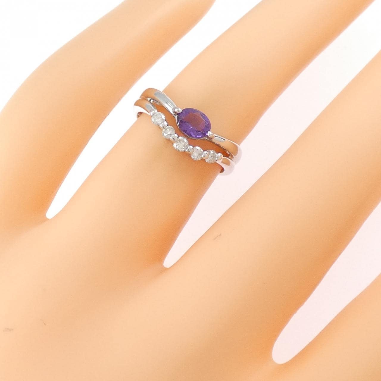 K18WG アメジスト リング